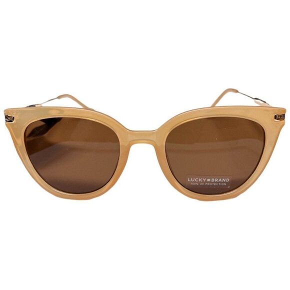 Lucky Brand SLBD 103 BLUSH Sunglasses Cat Eye‎ Summer Festival Beach Round Gold main image 7